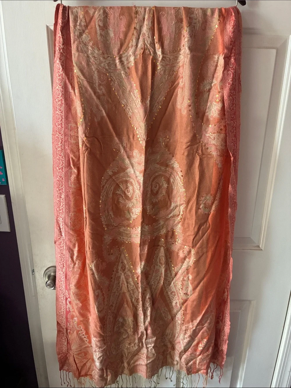 HANDMADE SILKBLEND SEQUINED PASHMINA